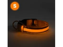 EGYEB LED-es nyakörv - akkumulátoros - S méret - narancs