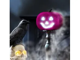 EGYEB Halloween-i RGB LED dekor - habszivacs tök - lila - 11 cm