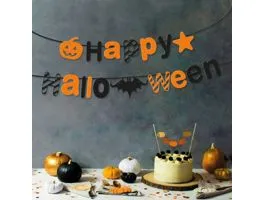 EGYEB Halloween-i papír girland - &quot;Happy Halloween&quot; felirat - 3,5 m