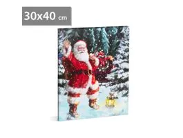 FAMILY Karácsonyi LED-es hangulatkép - fali akasztóval, 2 x AA, 30 x 40 cm