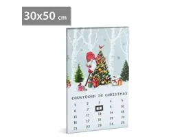 FAMILY LED-es fali kép - kalendárium - 3 melegfehér LED - 30 x 50 cm