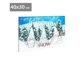 FAMILY LED-es fali hangulatkép - &quot;Let it snow&quot; -  2 x AA, 40 x 30 cm