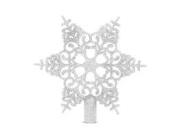 FAMILY Karácsonyfa csúcsdísz - hópehely alakú - 20 x 20 cm - ezüst