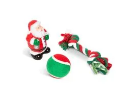 FAMILY Karácsonyi kutyajáték szett - labda, kötél, mikulás