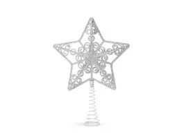 FAMILY Karácsonyfa csúcsdísz - csillag alakú - 20 x 15 cm - ezüst