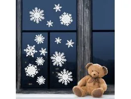 FAMILY Karácsonyi ablakdekor szett  jégkristály - papír, fehér