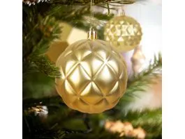 FAMILY Karácsonyfadísz szett - gömbdísz - arany - 6 db / csomag