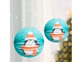 FAMILY Karácsonyi lampion - Pingvin mintával - 25 cm