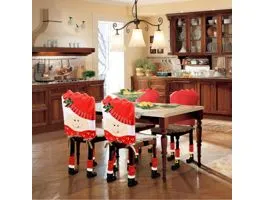 FAMILY Karácsonyi székdekor szett - Télanyó - 47 x 75 cm - piros/fehér