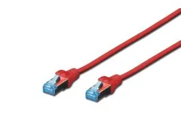 DIGITUS CAT5e SF/UTP PVC 10m piros patch kábel