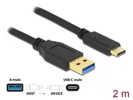 Delock SuperSpeed USB (USB 3.2 Gen 1) kábel A-típusú - USB Type-C  csatlakozó végekkel 2 m (84004)