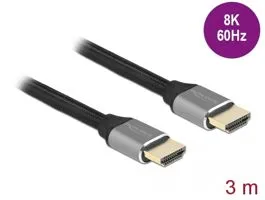 Delock Ultra nagy sebességű HDMI kábel 48 Gbps 8K 60 Hz szürke 3 m tanúsítvánnyal (83997)