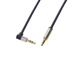 Logilink audió kábel 3.5 mm Sztereó M/M 90&quot; elfordított, 0,5 m, kék (CA11050)
