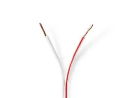 NEDIS Hangszóró kábel 2x 1.50 mm2 CCA 100.0 m Kerek PVC Fehér Zsugor csomagolás (CAGW1500WT1000)