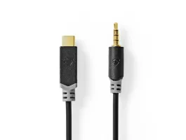 NEDIS USB-C Adapter USB 2.0 USB-C Dugasz 3.5 mm Dugasz 1.00 m Kerek Aranyozott PVC Fekete Doboz (CCBW65950AT10)