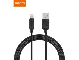 Recci RCL-P100B 1m Lightning - USB fekete adat- és töltőkábel