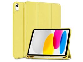 Apple iPad 10.9 (2022) tablet tok (Smart Case) on/off funkcióval, Apple Pencil tartóval - Tech-Protect - yellow (ECO cso