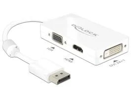 Delock 62655 Displayport 1.1 dugó  VGA / HDMI / DVI hüvely passzív fehér adapter