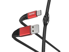 Hama 187218 &quot;Extreme&quot; 1,5m USB Type-C fekete-piros adatkábel