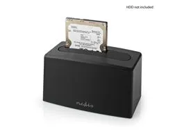NEDIS Merevlemez dokkoló állomás USB 3.2 Gen1 USB Type-A 1 Lemez 2.5 / 3.5 &quot; USB 3.2 Gen1 Dokkolás Asztal (HDDUSB3210BK)