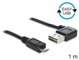 DeLock Cable EASY-USB 2.0 Type-A male angled left / right  USB 2.0 Type Micro-B male 1m