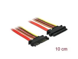 DeLock SATA 6 Gb/s 22 pin plug  SATA 22 pin receptacle (3.3 V + 5 V + 12 V) Extension cable 10cm
