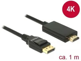 DeLock Displayport 1.2 male  High Speed HDMI-A male passive 4K 1m Black
