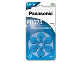 Panasonic PR-675(44)/6LB PR675 cink-levegő hallókészülék elem 6 db/csomag