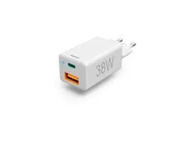 HAMA hálózati töltő adapter Type-C + USB bemenettel - 38W - HAMA Mini Fast   Charge PD3.0 + QC3.0 - fehér