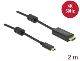 Delock Aktív USB Type-C  - HDMI kábel (DP Alt Mode) 4K 60 Hz 2 méter hosszú (85970)