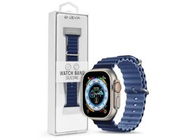 Apple Watch szilikon sport szíj - Deluxe Series Sport6 Silicone Two-tone Watch Band - 42/44/45/49 mm - kék