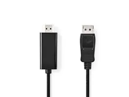 NEDIS DisplayPort kábel DisplayPort Dugasz HDMI Csatlakozó 1080p Nikkelezett 2.00 m Kerek PVC Fekete Label (CCGL37100BK2