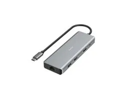 Hama FIC USB 3.1 TYPE-C,9IN1 DOKK. ADAPTER(4xUSB3.1, 2xHDMI, LAN, USB-C, PD) Grey