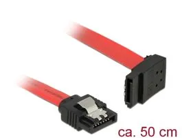 DeLock SATA 6 Gb/s male straight  SATA male upwards angled 50 cm Red metal cable