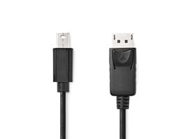 NEDIS Mini DisplayPort kábel DisplayPort 1.2 Mini DisplayPort Dugasz DisplayPort Dugasz 21.6 Gbps Nikkelezett 2.00 m Ker