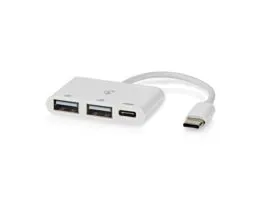 NEDIS USB hub 1x USB-C 1x USB-C / 2x USB 2.0 A Female 3-Port port(s) USB-áramellátású (CCGB64785WT01)