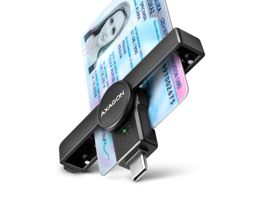 AXAGON CRE-SMPC PocketReader USB-C Smart Card Reader Black