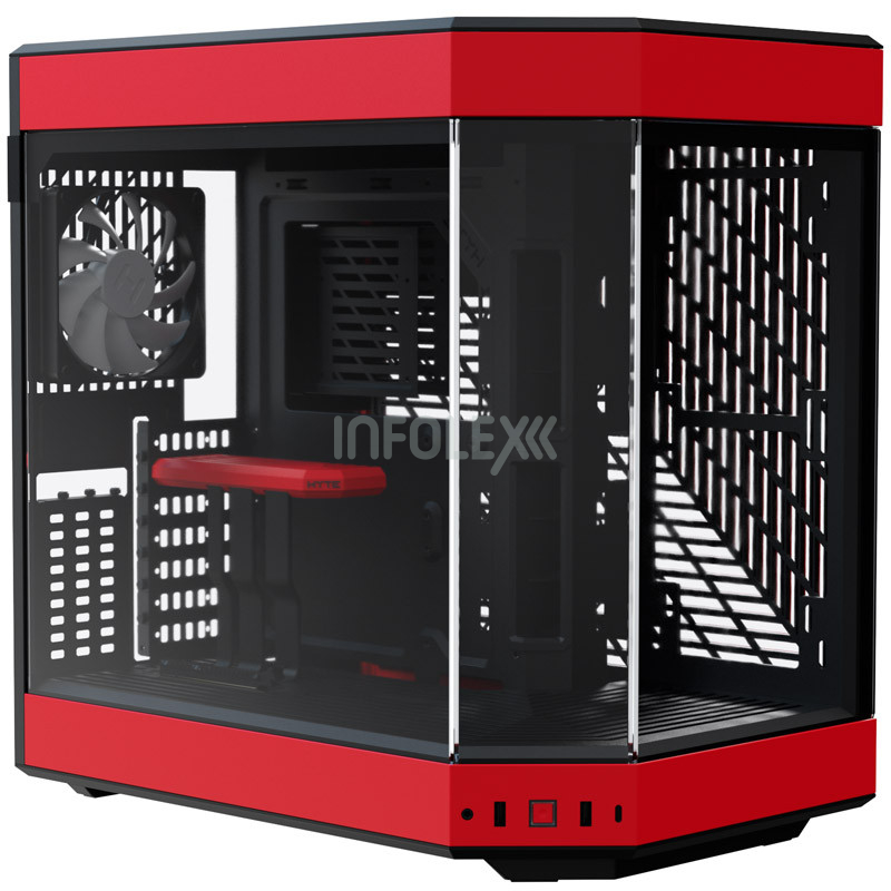 Hyte Y60 ATX Edzett üveg Fekete/Piros (CS-HYTE-Y60-BR) számítógépház