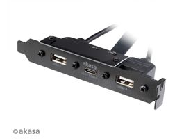 kiegészítő Akasa hátlapi kivezetés 1x USB3.1 TypeC + 2x USB2.0 Type A (AK-CBUB53-40BK) számítógépház