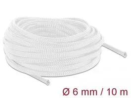 Delock Fonott kábelharisnya nyújtható 10 m x 6 mm fehér (20693)