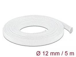 Delock Fonott kábelharisnya nyújtható 5 m x 12 mm fehér (20694)