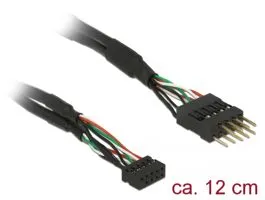 Delock Kábel USB 2.0-s csatlakozóhüvellyel, 2,00 mm, 10 tu  USB 2.0-s csatlakozódugó, 2,54 mm, 10 t (41977)