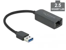 Delock USB A-típusú adapter apa   2,5 Gigabit LAN kompakt (66646)