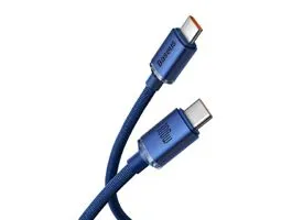 Baseus Crystal Shine Series CAJY000703 USB-C - USB-C gyorstöltő kábel, 100 W, 2m, kék (BAS602901)