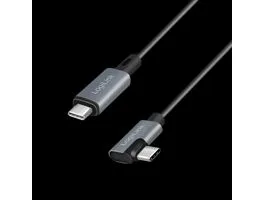 Logilink USB 2.0 Type-C kábel, C/M 90 fok - USB-C/M, E-jel, PD, fekete, 1 m (CU0182)