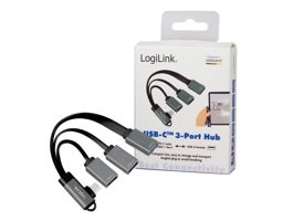 Logilink USB 3.2 Gen 1 hub, USB-C/M (90 )   3x USB-A/F, alu, 0,15 m (UA0361)