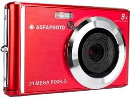 Agfaphoto Kompakt fényképezőgép - 21 Mp - 8x Digitális zoom - Lítium akkumulátor - Piros (DC5200RD)
