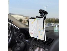 HADRON autós tablet tartó 7-10-os készülékekhez, 60W-os 2xUSB, gyorstöltő és USB-C–USB-C kábel, szélvédőre, fekete