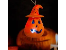 EGYEB Halloween-i LED lámpa - felakasztható - narancs / fekete - elemes