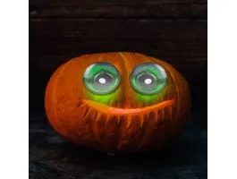 EGYEB Halloween-i ijesztő szempár - zöld LED-es - elemes